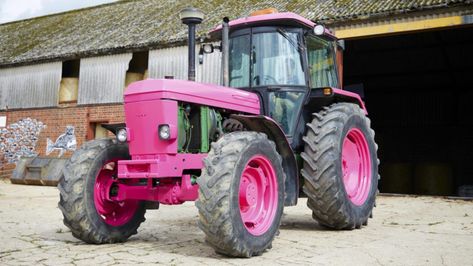 A group of farmers with a pink tractor have joined the Extinction Rebellion demonstration in London and are demanding urgent action on climate change. Pink Tractor, Extinction Rebellion, Poodle Cuts, Green Tractors, New Holland Tractor, Perfect Pink, Farm Tractor, New Holland, Back Garden