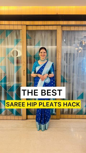 Hip Pleats Saree, Saree Tips, Pleated Saree, Follow My Page, Saree Look, Beautiful Saree, Simple Tricks, Saree Collection, Polished Look