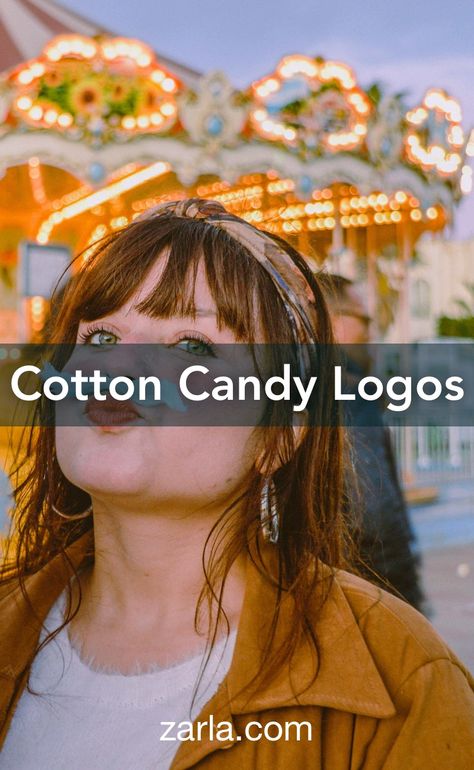 10 sweet logo ideas for your cotton candy business. Cotton Candy Business Names, Candy Business Names, Cotton Candy Business, Cotton Candy Sticks, Candy Business, Whimsical Logo, Candy Icon, Sweet Logo, Ice Cream Logo