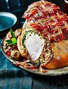 Turkey Crown Recipe, Christmas Roast Recipes, Paleo Christmas Recipes, Walnut Stuffing, Turkey Crown, Herb Butter Recipe, Christmas Roast, Christmas Turkey, Roast Turkey