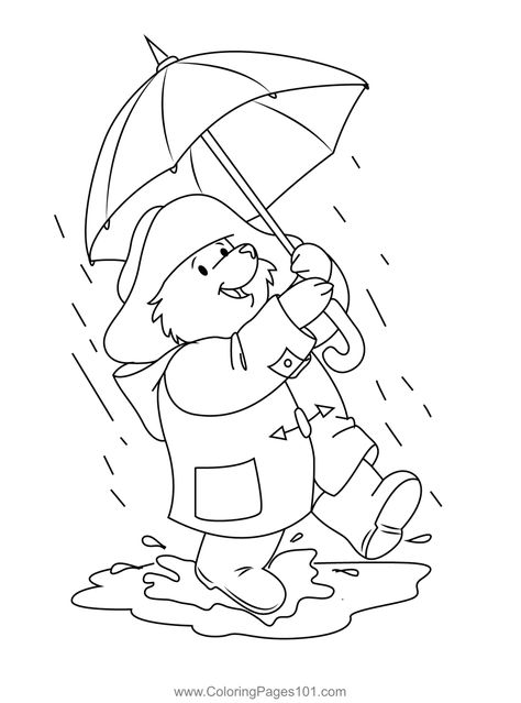 Enjoy Rain Coloring Page Rainy Day Coloring Pages, Weather Activities Preschool, Skull Coloring Pages, Easy Coloring, Weather Activities, Activities Preschool, Easy Coloring Pages, Summer Rain, Journal Inspo