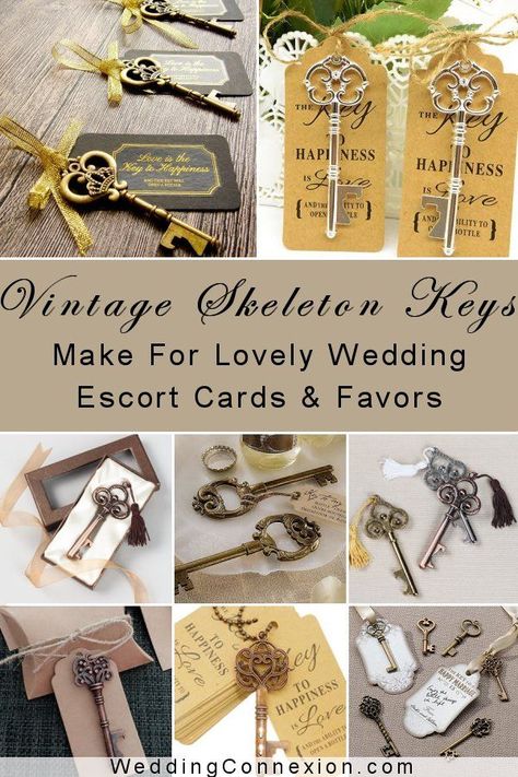 Vintage skeleton keys make for lovely  bottle opener wedding favors and escort cards. Vintage wedding keys are not only a practical gift for your guests, they are also really useful when used as escort cards part of your table seating plan. | WeddingConnexion.com  #WeddingVintageKeyFavors #WeddingKeyEscortCards #KeyBottleOpenerWeddingFavors Skeleton Key Wedding Favors, Skeleton Key Wedding Seating Chart, Wedding Table Gifts For Guests, Key Wedding Favors, Old Fashioned Key, Table Seating Plan, Elegant Wedding Ideas, Wedding Guest Table, Wedding Bottle Opener Favors