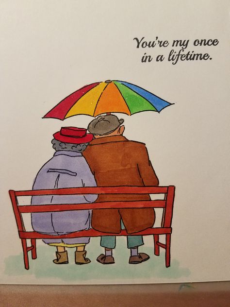 021318 - Artist Impression - Old Couple/Bench Painting For Husband, Old Couple Quotes, Old Couple Drawing Sketch, Old Couple Drawing, Drawing Of Old Couple, Old Couple Art, Old Couple, Old Couple Cartoon, Old Couple Illustration