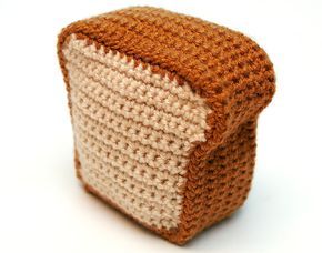 Free Crochet Pattern & Video Tutorial: Bread Loaf Letter-Organizer! | Twinkie Chan Blog Toast Amigurumi Free Pattern, Crochet Loaf Of Bread, Bread Crochet Bag, Crochet Breakfast Food Free Pattern, Crochet Bread Slice, Toast Crochet Pattern Free, Crochet Toast Pattern, Bread Crochet Pattern, Crochet Sandwich Pattern Free