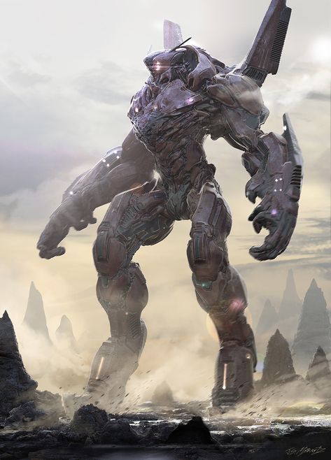 BIG ROBOT Canceled Project, Jerad Marantz on ArtStation at https://www.artstation.com/artwork/XBA2w0 Robot Kaiju, Futuristic Robot Concept Art, Jerad Marantz, Robot Battle, Big Robot, Pacific Rim Jaeger, Battle Robots, Robot Animal, Big Robots