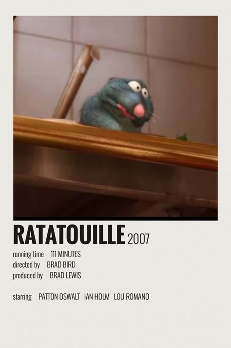 Ratatouille Polaroid Poster, Ratatouille Movie Poster, Ratatouille Poster, Disney Minimalist, Polaroid Posters, Iconic Movie Posters, Film Posters Minimalist, Movie Poster Wall, Indie Movies