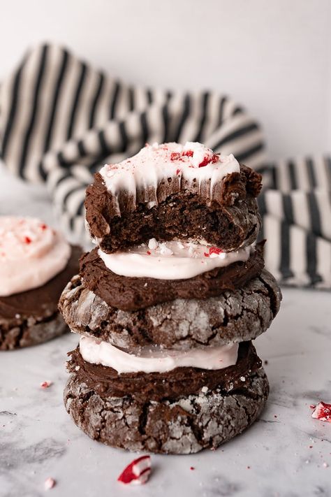 Chocolate Crinkle Christmas Cookies, Chocolate Peppermint Crumble Cookies, Soft Chocolate Crinkle Cookies, Chocolate Peppermint Swig Cookies, Crumbl Peppermint Cookie, Crumbl Peppermint Bark Cookie, Peppermint Fudge Cookies, Christmas Cookies Half Baked Harvest, Chocolate Crinkle Peppermint Cookies