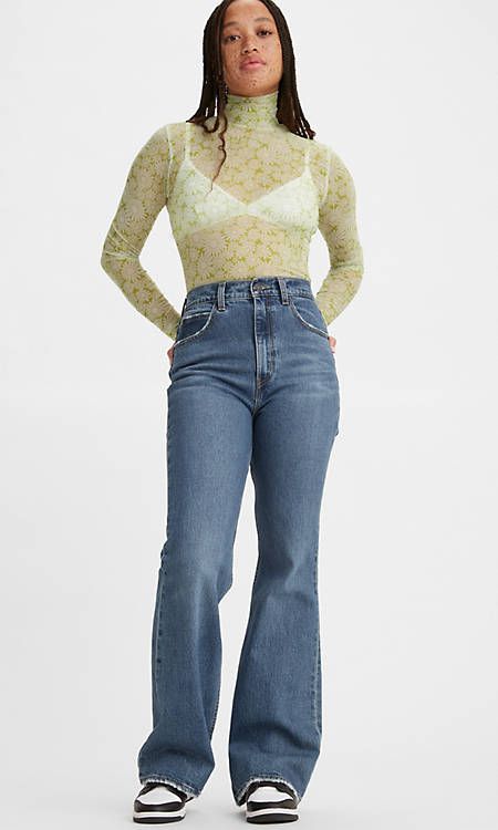 70's High Rise Flare Women's Jeans - Dark Wash | Levi's® US High Straight Jeans, Emotionally Attached, Womens White Jeans, Levis Outfit, Best Jeans For Women, Jeans Levis, Levi Jeans Women, Clothing Essentials, Best Jeans