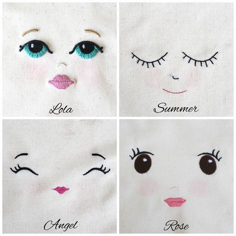 embroider doll face - Google Search                                                                                                                                                      More Doll Face Paint, Crochet Eyes, Homemade Dolls, Rag Dolls Handmade, Realistic Dolls, Doll Sewing Patterns, 자수 디자인, Doll Tutorial, Sewing Dolls