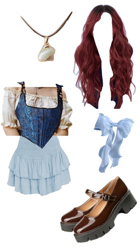 College Ariel Costume, Ariel Blue Dress Costume, Ariel Corset Costume, Ariel Diy Costume, Halloween Costumes Ariel, Ariel Costume Halloween, Ariel Costume Women, Merida Halloween Costume, Ariel The Little Mermaid Costume