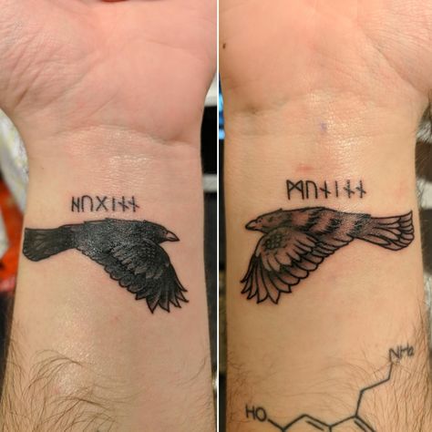 Huggin Munnin, Huginn And Muninn Tattoo, Norse Mythology Tattoo, Spade Tattoo, Huginn And Muninn, Vikings Tattoo, Cactus Tattoo, Raven Tattoo, Mythology Tattoos