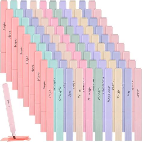 Amazon.com : Qeeenar 100 Pcs Bible Highlighters with Soft Cute Aesthetic No Bleed Inspirational Highlighter Chisel Tip Pastel 10 Assorted Color Marker for School Bible Study Journaling Supplies(Soft Color) : Office Products Bible Highlighters, Color Office, Bible Study Journaling, Bible Bag, Journaling Supplies, Highlighters Markers, Bible Study Journal, Soft Cute, Coloring Markers