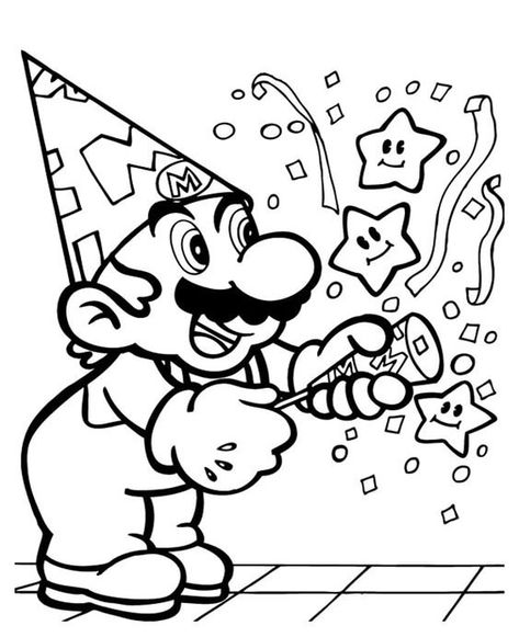 Fun Mario coloring pages for your little one. They are free and easy to print. The collection is varied with different skill levels Mario Birthday Coloring Pages, Super Mario Happy Birthday Images, Super Mario Bros Party Ideas, Mario Und Luigi, Mario Coloring, Super Mario Coloring Pages, Super Mario Bros Birthday Party, Super Mario Bros Party, Mario Bros Birthday