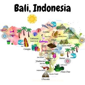 Bali Places To Visit, Bali Places, Bali Map, Bali Bucket List, Bali Vacation, Travel Bali, Bucket List Vacations, Travel Infographic, Bali Travel Guide