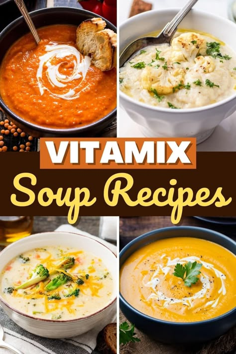 Food Processor Soup Recipes, Vitamin Soup Recipes, Vitamix Tortilla Soup Recipe, Cooking Blender Soup Recipes, Soup Recipes For One, Blender Soups Healthy, Soup Vitamix Recipes, Blender Soup Recipes Healthy, Healthy Vitamix Recipes