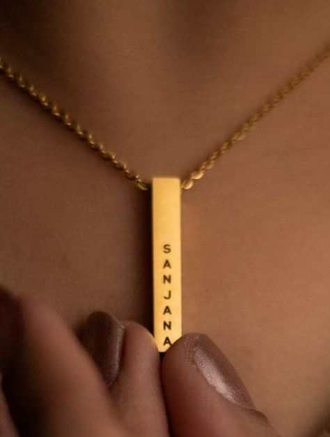 Rectangle Necklace, Everyday Jewelry, Gold Material, Name Necklace, Gold Pendant, Locket, Lovely Gift, Beautiful Necklaces, Womens Necklaces