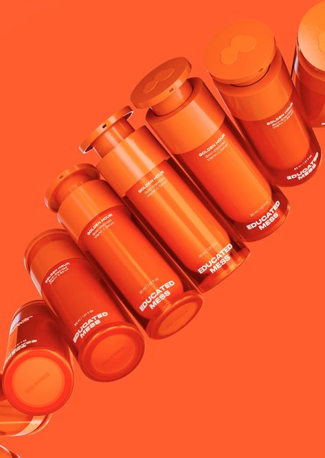 Dynamic Product Photography, Product Hero Image, 80s Product Photography, Bold Product Design, Beauty Product Design, Orange Cosmetic, Packshot Product, Animation Blender, Cosmetic Photography