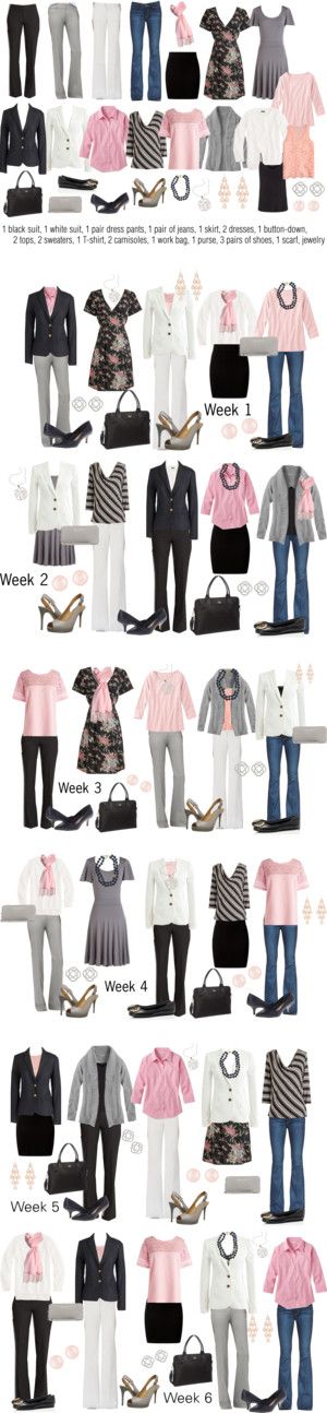 Pink & Gray Work Capsule Wardrobe by kristin727 on Polyvore featuring Paige Denim, J.Crew, Tory Burch, rsvp, Kate Spade, OPTIONS, Murphy, Paul Smith, New Look and Nine West Work Capsule Wardrobe, Work Capsule, Mode Tips, Capsule Wardrobe Work, Fashion Capsule Wardrobe, Clothes And Shoes, Capsule Outfits, Fashion Capsule, Minimalist Wardrobe