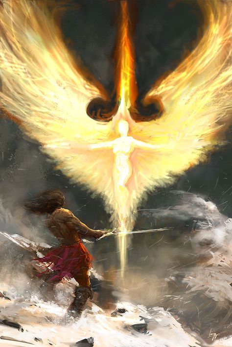 Angel - Ling Yun Fire Angel Art, Angel Powers, Phoenix Oc, Phoenix Aesthetic, Fire Angel, Angel Fire, Angels And Demons, High Fantasy, Arte Fantasy