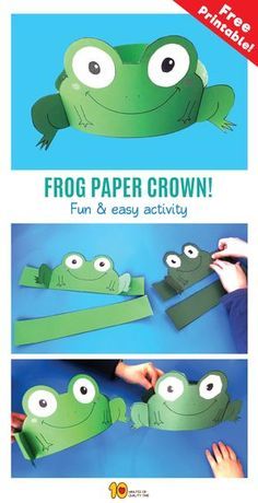 Frog Activity For Preschool, Make A Frog Craft, Frog Mask For Kids, Frog Crafts For Kids, Animals Paper Craft, Frog Crafts Preschool, Frogs Preschool, Frog Classroom, Frog Mask