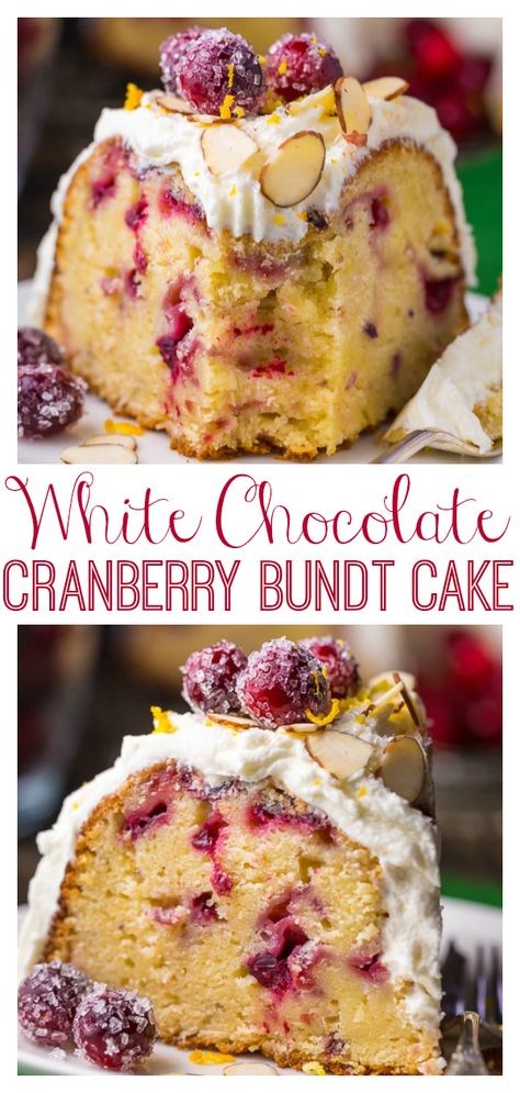 Cranberry Bundt Cake Holidays, Mini Cranberry Orange Bundt Cake, Christmas Cranberry Bundt Cake, Chocolate Cranberry Christmas Cake, Sour Cream Cranberry Bundt Cake, Cranberry And Orange Bunt Cake, Christmas Desserts Bundt Cakes, Cranberry White Chocolate Desserts, Cakes For Christmas Easy