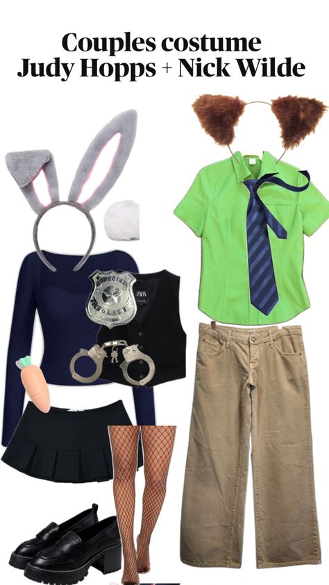 bunny, fox, judy hopps, nick wilde, halloween costume, halloween, dress up, party Nick Wilde Halloween Costume, Judy Hops Costume, Nick Wilde Costume, Judy Hopps Costume, Judy Hopps And Nick Wilde, Cute Couples Costumes, Cute Group Halloween Costumes, Duo Costumes