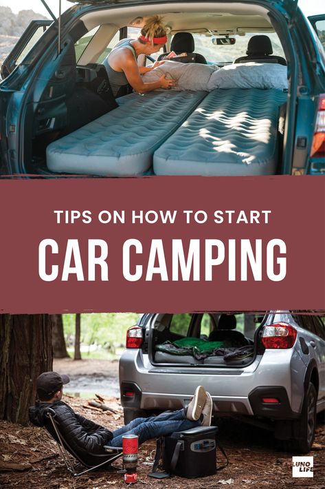 How To Car Camp, Camping Out Of Your Car, Best Car Camping Gear, Toyota Sequoia Camping, How To Camp In Your Car, Camping In An Suv, Car Camping Crosstrek, Family Car Camping, Ford Explorer Camping