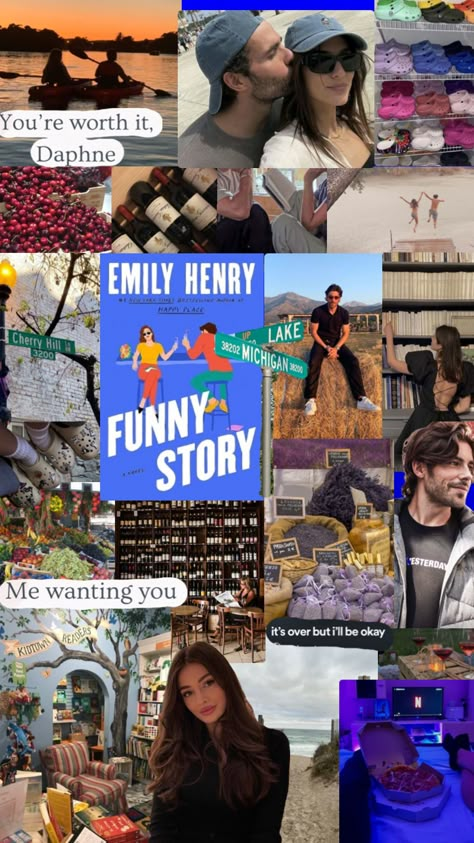 Funny Story Aesthetic, Funny Story Emily Henry Aesthetic, Funny Story Emily Henry, Book Character Aesthetic, Reader Rabbit, Books Edits, 2024 Books, Books 2024, Book Collage