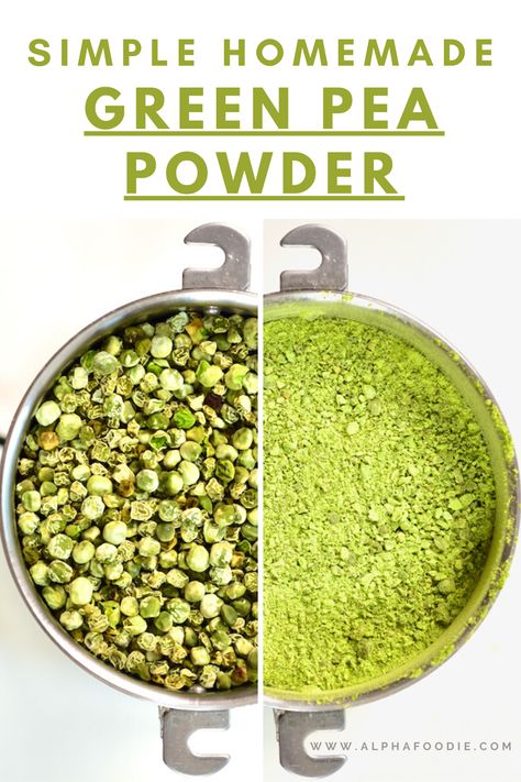 A simple DIY for making homemade green pea powder (pea flour), using either an oven or dehydrator - a delicious vegan protein powder/flour alternative! Pea Powder Recipes, Diy Pea Protein Powder, Pea Flour Recipes, Diy Protein Powder, Benefits Of Peas, Diy Flour, Homemade Protein Powder, Dehydrating Food Storage, Lentil Flour