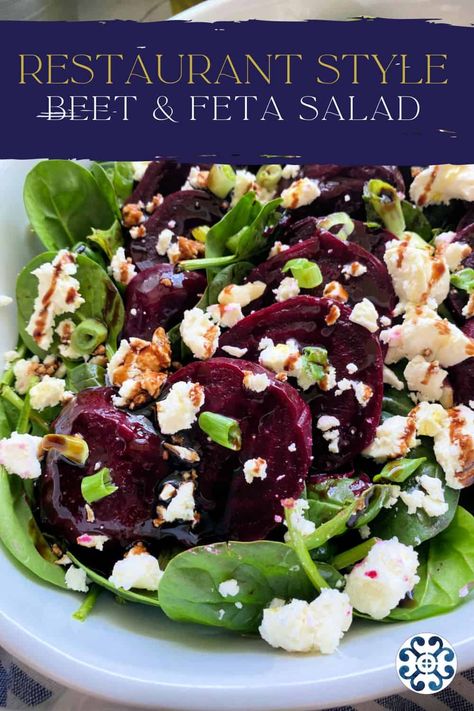 Beet Salad With Feta Balsamic Vinegar, Beets Salad With Feta, Salads With Beets And Feta, Spinach Beet Salad Recipes, Roasted Beet Salad With Feta, Spinach Beet Feta Salad, Beets Feta Salad, Fresh Beet Salad, Beets And Feta Salad