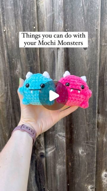 Crochet with Kelsea 🧶 on Instagram: "Things you can do with your Mochi Monsters- which is your favorite? 🤩   No Mochi Monsters were harmed in the making of this video 🩷  This pattern is available FOR FREE on my page if you haven’t checked it out yet!  If you make a Mochi Monster or do anything with them, new sure to tag me so I can see! 🤩  Thank you for my amazing video contributors, be sure to check out their pages for fun and unique content! They are all so talented🥹🩷 @redmills_crochet & Mr. Millie @alimackenziecrafts  @craftedforcomfort  @elmtreecrochet  @didisplushies  @kp_crochetcreations  @pocketfulloposeys   🩷  🩷  🩷  #monster #mochimonster #freepattern #crochetpattern #crochetcommunity #crochetlove #crochet #cutemonster #plushies" Free Monster Crochet Patterns, Bigfoot Crochet Pattern Free, No See Crochet Amigurumi, Quick Crochet Plushies, Monster Crochet Pattern Free, Mochi Crochet, Simple Amigurumi, Yarn Monsters, Monster Crochet