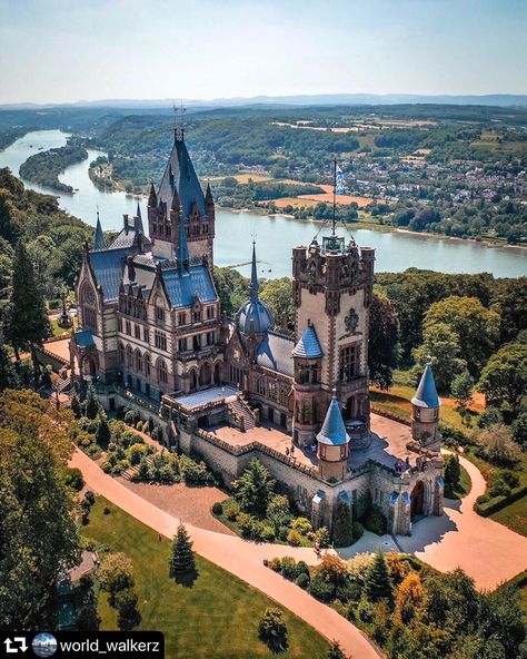 Castles and Palaces on Instagram: “Drachenburg Castle is the largest in North-Rhine Westphalia, Germany. It was built in the 19th century by an extravagant banker granted a…” Drachenburg Castle, Bonn Germany, Milan Cathedral, Angkor Wat Temple, Gothic Castle, Castle Aesthetic, Germany Castles, Back Ground, Chateau France