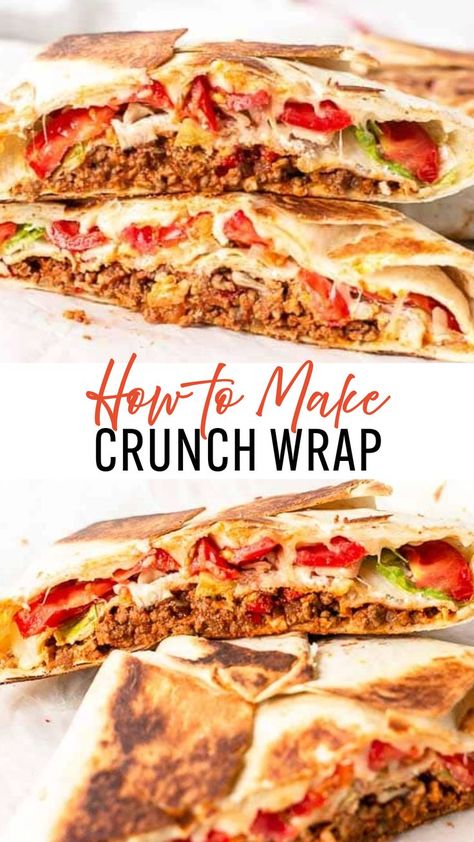 How To Make A Crunchwrap Supreme Cheeseburger Crunch Wrap, Tacobell Crunchwrap, Tortilla Homemade, Crunch Wrap Supreme Recipe, Taco Bells, Crunchwrap Supreme Recipe, Taco Bell Crunchwrap Supreme, Crunchwrap Recipe, Taco Bell Crunchwrap