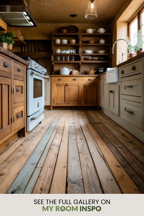 This pin showcases 1 image featuring cozy farmhouse kitchen designs with rustic wooden elements and inviting decor, perfect for creating a warm cooking space. Farm Kitchen Wood Cabinets, Kitchen With Wood Ceiling, White Shiplap Walls, Cozy Farmhouse Kitchen, Farmhouse Kitchen Designs, Greenhouse Windows, Reclaimed Wood Cabinet, Barn Door Pantry, Buffalo Check Curtains