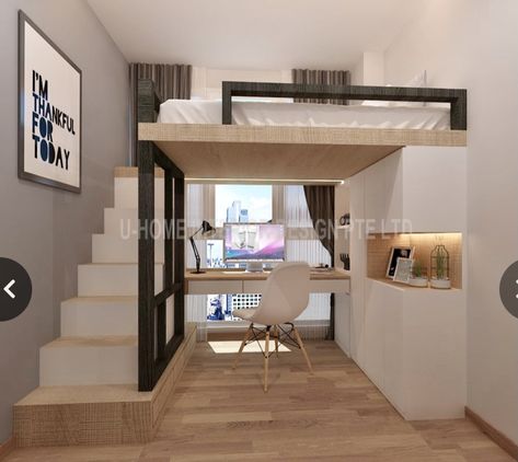 Basement Loft, Mezzanine Design, Loft Beds For Small Rooms, Minimalist Loft, A Loft Bed, Beds For Small Rooms, Loft Style Bedroom, Loft Bed Plans, Loft House Design