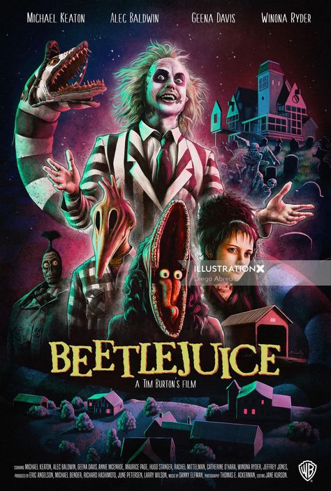 Winona Ryder Beetlejuice, Beetlejuice Poster, Beetlejuice Stuff, Beetlejuice 1988, Gfx Resources, Halloween Dollhouse, Tim Burton Beetlejuice, Best Halloween Movies, Beetlejuice Movie