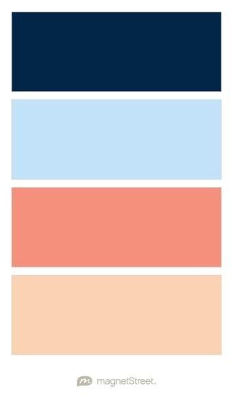 Gender Reveal Dinner, Coral Peach Wedding, Post Elopement Party, Nautical Color Scheme, Wedding Colors Schemes, Peach Wedding Theme, Peach Wedding Colors, Wedding Color Schemes Blue, Custom Refrigerator