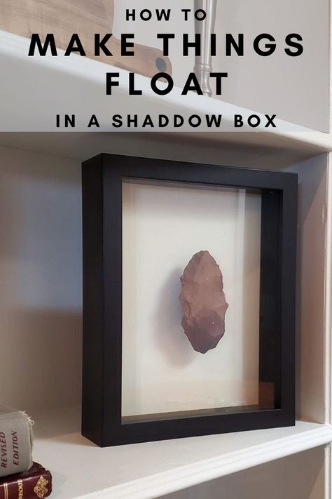 Using Rocks For Decoration, Ways To Display Arrowheads, Unique Shadow Box Ideas, Shadowbox Wall Art, Rock Specimen Display, Making A Shadow Box Diy, Build A Shadow Box Diy, Rocks In Shadow Boxes, Ideas For Displaying Rocks