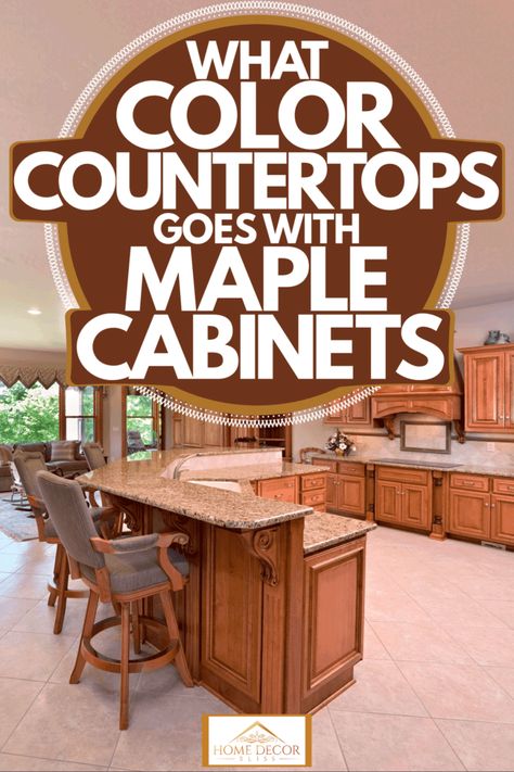 What Color Countertops Goes With Maple Cabinets - Home Decor Bliss Maple Cabinets Countertop Ideas, What Color Countertops With Maple Cabinets, Kitchen Tile Floor With Maple Cabinets, Maple Kitchen Cabinets With Dark Counter, Maple Cabinets With White Quartz Countertops, Backsplash Ideas For Maple Cabinets, Maple Cabinets Dark Countertops, Backsplash Ideas With Maple Cabinets, Maple Cabinet Backsplash Ideas