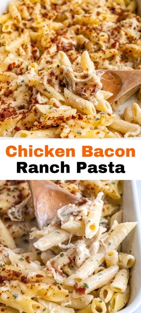 Chicken Pasta Easy Simple, Chicken Bacon Ranch Pasta With Ranch Dressing, Cajun Ranch Chicken Pasta, Large Family Dinner Ideas Entertaining, Chicken Bacon Ranch Alfredo Pasta Crockpot, Chicken Bacon Ranch Pasta Freezer Meal, Chicken Bacon Ranch Elbow Pasta, Easy Chicken Ranch Pasta, Alfredo Ranch Chicken Pasta