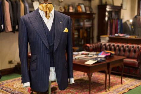 Savile Row's best tailors: Maurice Sedwell | 19 Savile Row | British GQ | British GQ Bespoke Suit Savile Row, Savile Row London, Double Breasted Waistcoat, Italian Suit, London College Of Fashion, Bespoke Suit, Bespoke Tailoring, Savile Row, Men’s Suits