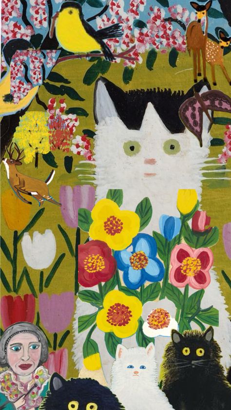 Maude Lewis Forever Maude Lewis, Maud Lewis, Antique Wallpaper, Naive Art, Painting Art Projects, Your Aesthetic, Cat Art, Connect With People, Creative Energy