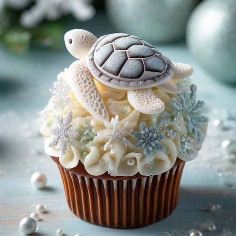 Sea Turtle Party Ideas, Sea Turtle Cupcakes, Sea Turtle Cake, Fantasy Cake, Cupcake Cake Designs, Funny Birthday Cakes, Beautiful Cupcakes, Creative Birthday Cakes, Crazy Cakes