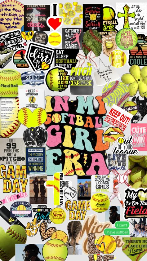 Softball #softball #softballgirl Soft Ball Wallpaper, Softball Astethic Wallpaper, Preppy Softball Wallpaper, Softball And Volleyball Wallpapers, Cute Wallpapers Softball, Softball Aesthetic Wallpaper, Softball Backgrounds Iphone, Josie Aesthetic, Cute Softball Backgrounds