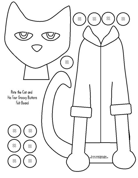 Pete the Cat and His Four Groovy Buttons Pete The Cat Pattern Free Printable, Pete The Cat Felt Story, Groovy Buttons Pete The Cat, Four Groovy Buttons Craft, Pete The Cat Four Groovy Buttons Free Printable, Pete The Cat My Four Groovy Buttons, Pete The Cat My Four Groovy Buttons Activities, Pete The Cat Four Groovy Buttons, Feltboard Stories Free Printable