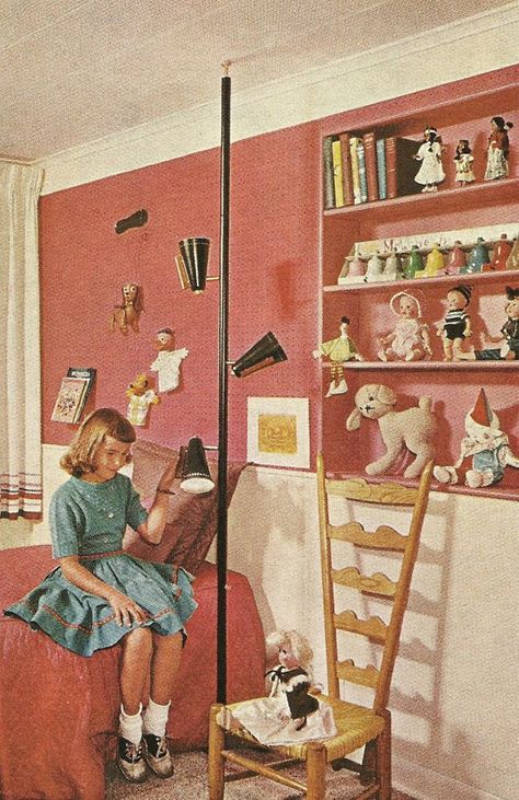 1950s Bedroom Decor, 1950s Bedroom, 1950s Kids, 1960s Interior, Retro Rooms, Home Decor Ideas Bedroom, Retro Bedrooms, Decor Ideas Bedroom, 1960s Style