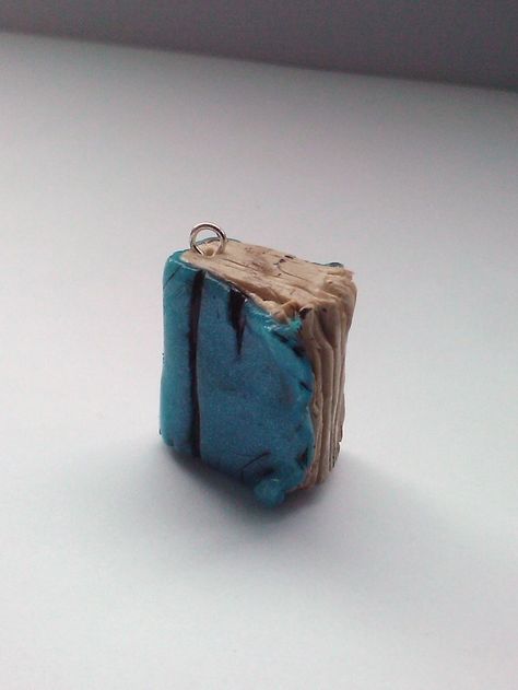 Clay Book, Book Charm, Make A Book, Book Pendant, Good Read, Handmade Jewlery, Miniature Book, Well Read, Polymer Clay Miniatures