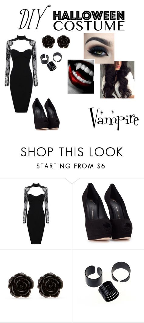 "Vampire Halloween DIY" by oliviatriance ❤ liked on Polyvore featuring Giuseppe Zanotti, Erica Lyons, Too Faced Cosmetics, halloweencostume and DIYHalloween Black Vampire Jewelry For Halloween, Dracula Costume Women, Vampire Cosplay Female, Black Vampire Costume For Costume Party, Vampire Costume Diy Female, Black Vampire Costume Accessories For Cosplay, Black Vampire Choker For Halloween, Halloween Gothic Costume Choker, Vampire Costume Women