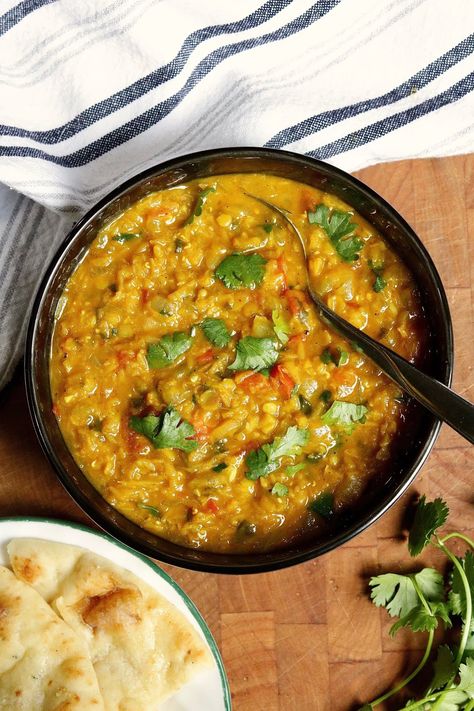 Red Lentil Dahl Lentil Casserole, Dahl Recipe, Vegan Tacos Meat, Lentil Dahl, Vegan Ground Beef, Vegan Beef, Meatless Main Dishes, Baked Casserole, Vegan Sausage