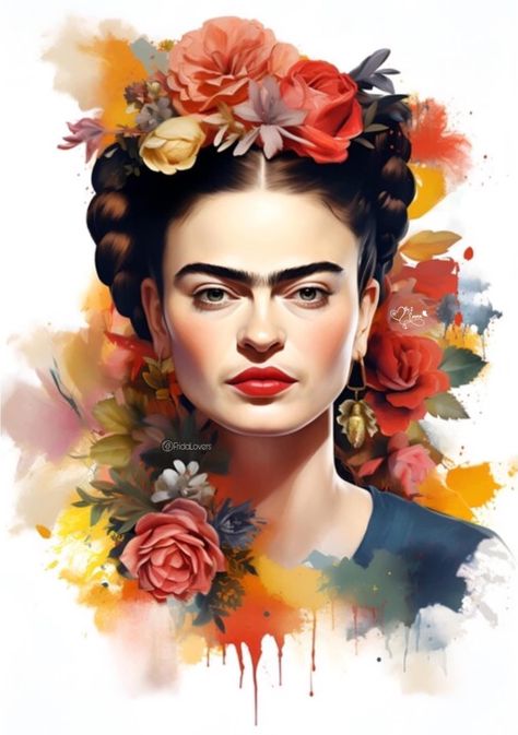 Interior Design Mexico, Frida Kahlo Watercolor, Frida Kahlo Drawing, Two Fridas, Art Markers Drawing, Frida Kahlo Paintings, Kahlo Paintings, Frida Art, Frida Kahlo Art